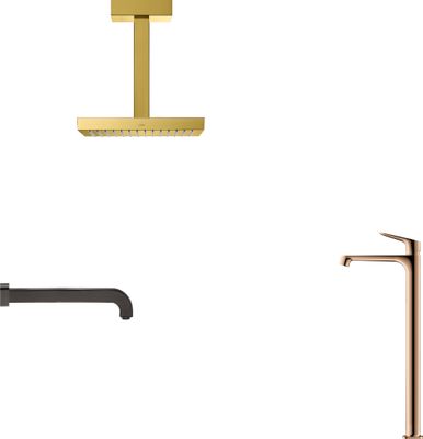 Hansgrohe Kopfbrause Axor Starck 240 x 240 mm PGO, mit Deckenanschlussstück, 152 x 240 x 240 mm, Farbe gold Bild 2