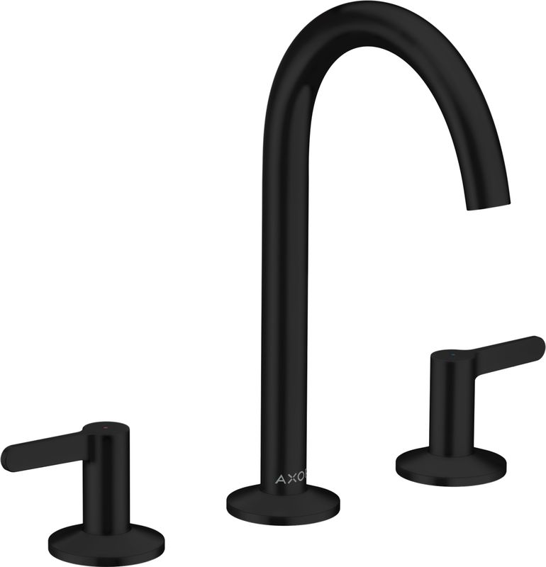 Hansgrohe 3-Loch Waschtischarmatur 170 Axor One, mit Push-Open Ablaufgarnitur matt, Farbe schwarz Bild 1
