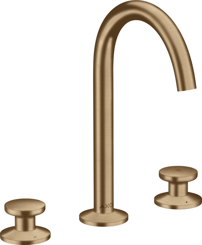 Hansgrohe 3-Loch Waschtischarmatur Select 170 Axor One mit Push-Open Ablaufgarnitur BBR, Farbe bronze Bild 1