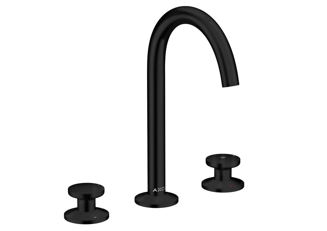 Hansgrohe 3-Loch Waschtischarmatur Select 170 Axor One mit Push-Open Ablaufgarnitur MSW, Farbe schwarz Bild 1