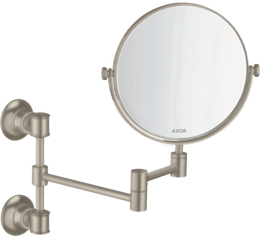 Hansgrohe Rasierspiegel Axor Montreux ausziehbar brushed, 314 x 213 mm, Farbe nickel Bild 1