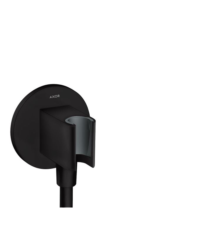 Hansgrohe Schlauchanschluss Fixfit Porter rund Axor, mit Rückflussverhinderer MSW, DN 15, Farbe schwarz Bild 1