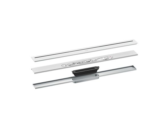 Hansgrohe Fertigset Duschrinne AXOR Drain 800 mm matt, 54 x 800 x 72 mm, Farbe weiß Bild 2