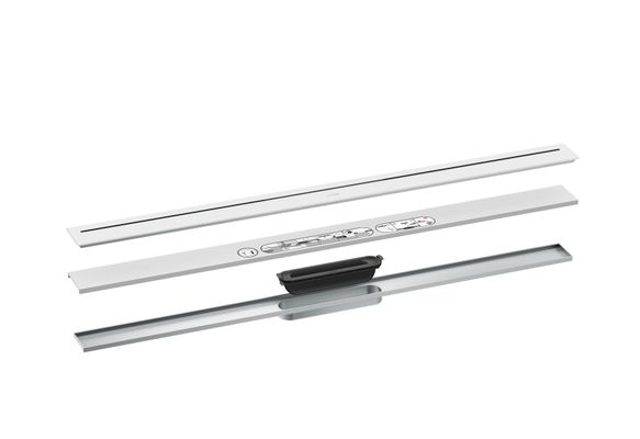 Hansgrohe Fertigset Duschrinne AXOR Drain 1000 mm matt, 54 x 1000 x 72 mm, Farbe weiß Bild 2