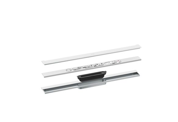 Hansgrohe Fertigset Duschrinne AXOR Drain 700 mm zur Wandmontage matt, 54 x 700 x 80 mm, Farbe weiß Bild 2