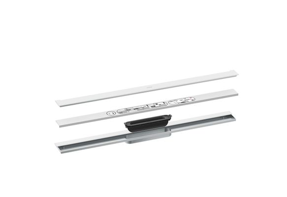Hansgrohe Fertigset Duschrinne AXOR Drain 800 mm zur Wandmontage matt, 54 x 800 x 80 mm, Farbe weiß Bild 2