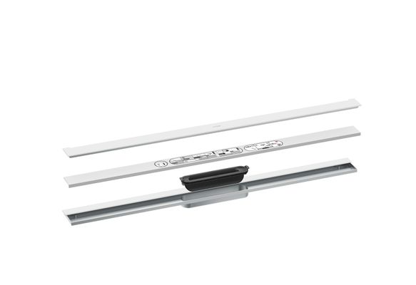 Hansgrohe Fertigset Duschrinne AXOR Drain 900 mm zur Wandmontage matt, 54 x 900 x 80 mm, Farbe weiß Bild 2