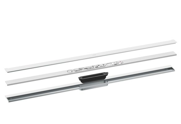Hansgrohe Fertigset Duschrinne AXOR Drain 1200 mm zur Wandmontage matt, 54 x 1200 x 80 mm, Farbe weiß Bild 2