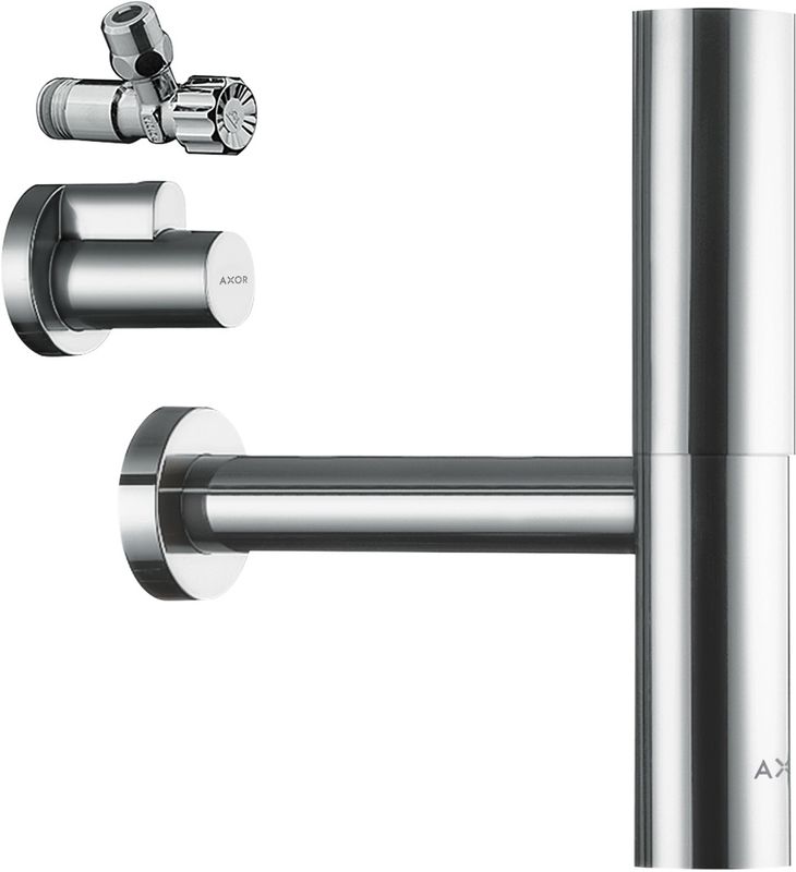Hansgrohe Design Siphon Set Flowstar Axor, mit zwei Eckventilen und Schubern, Farbe chrom Bild 1