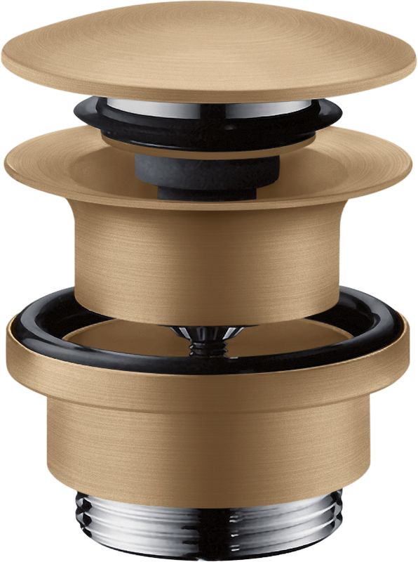 Hansgrohe Ablaufventil push-open, mit Überlaufloch, brushed, DN 32, Farbe bronze Bild 1