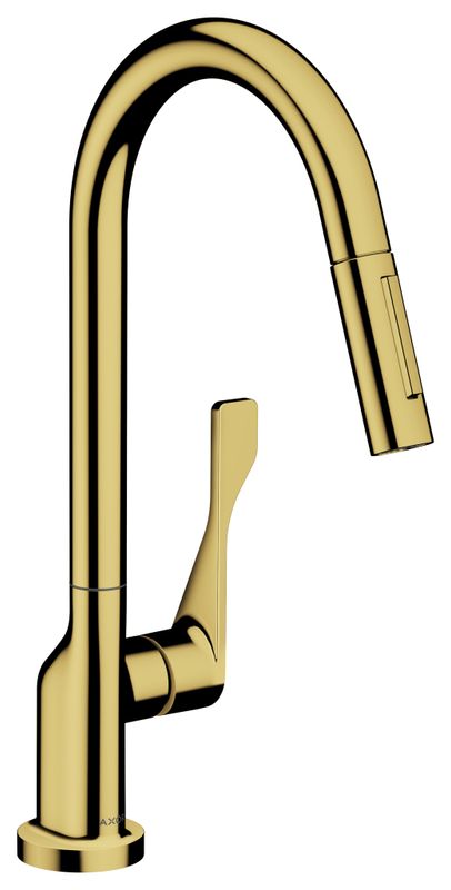 Hansgrohe Spültischmischer Axor Citterio PGO, mit Ausziehbrause, Farbe gold Bild 1