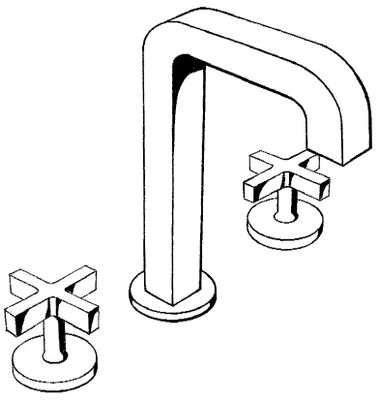 Hansgrohe 3-Loch Waschtischarmatur Axor Citterio, mit Kreuzgriffen, Farbe chrom Bild 4