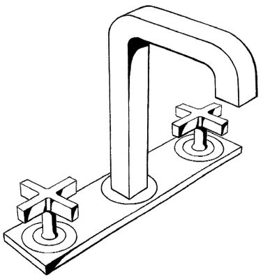 Hansgrohe 3-Loch Waschtischarmatur Axor Citterio, mit Platte u.Kreuzgriffen, Farbe chrom Bild 9