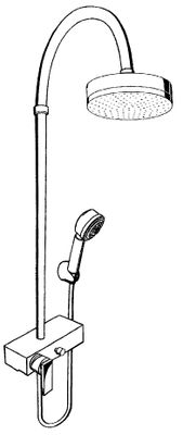 Hansgrohe Showerpipe Axor Citterio, mit Brausenmischer Aufputz, 1443 x 425 x 559 mm, Farbe chrom Bild 5