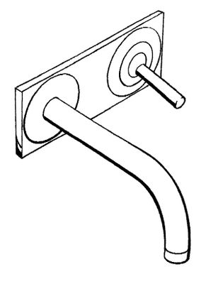 Hansgrohe Farbset Uno2 für Waschtisch-Wandbatterie Ausladung, mit Abdeckplatte, 165 mm, Farbe chrom Bild 4
