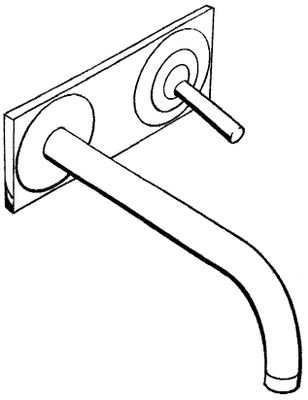 Hansgrohe Farbset Uno2 für Waschtisch-Wandbatterie Ausladung, mit Abdeckplatte, 225 mm, Farbe chrom Bild 6