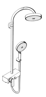 Hansgrohe Showerpipe Axor Citterio, mit Brausenmischer Aufputz, 1443 x 425 x 559 mm, Farbe chrom Bild 6