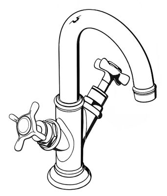 Hansgrohe Zweigriff Waschtischarmatur Axor Montreux, für HWB brushed, Farbe nickel Bild 4