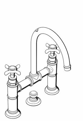 Hansgrohe Zweigriff Waschtischarmatur 220 Axor Montreux Brücke brushed, Farbe nickel Bild 5