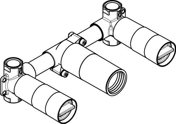 Hansgrohe 3-Loch Waschtischarmatur Axor Massaud Grundkörper Wandversion Bild 4