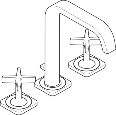 Hansgrohe 3-Loch Waschtischarmatur Axor Citterio E Standmodell BSO, Farbe silber Bild 4
