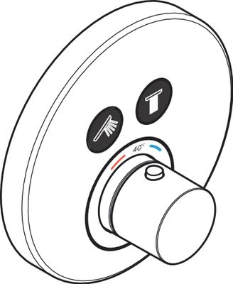 Hansgrohe Thermostat UP Axor ShowerSelect Fertigset 2 Verbraucher rund, Farbe chrom Bild 7