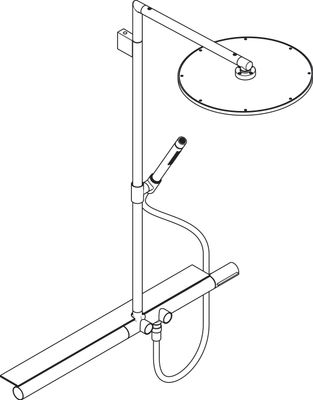 Hansgrohe Showerpipe 800 Axor BSO, 1314 x 800 x 639 mm, Farbe Edelstahl-Optik (silber) Bild 4