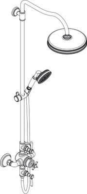 Hansgrohe Showerpipe Axor Montreux, mit Thermostat und Hebelgriff, 1666 x 260 x 578 mm, Farbe chrom Bild 7