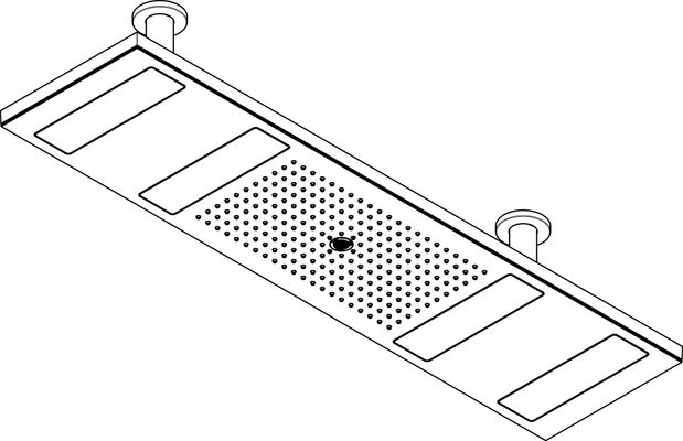 Hansgrohe Kopfbrause 1200 4jet Axor ShowerHeaven BBC, mit Licht 3500 K, 163 x 1200 x 302 x 302 mm, Farbe schwarz chrom Bild 4