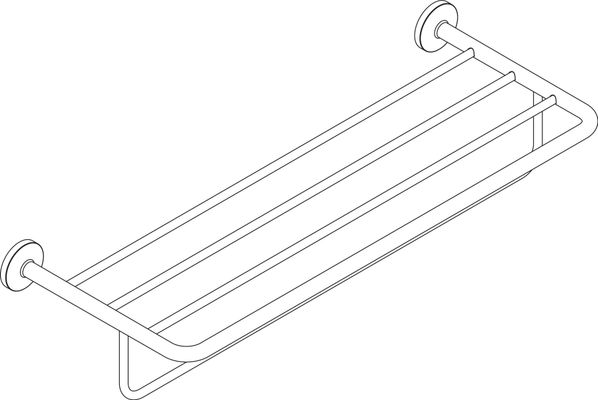 Hansgrohe Handtuchablage, mit Handtuchhalter Axor Universal Circular BN, 104 x 250 x 250 mm, Farbe nickel Bild 4