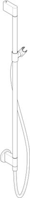 Hansgrohe Brausestange Axor One, mit Wandanschluss u.Brauseschlauch BBC, 965 mm, Farbe black chrome Bild 4