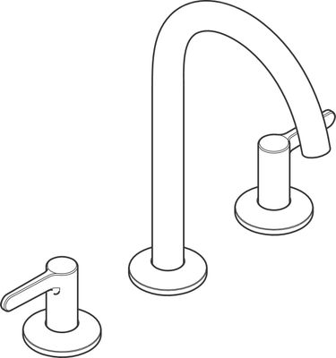 Hansgrohe 3-Loch Waschtischarmatur 170 Axor One, mit Push-Open Ablaufgarnitur matt, Farbe schwarz Bild 4