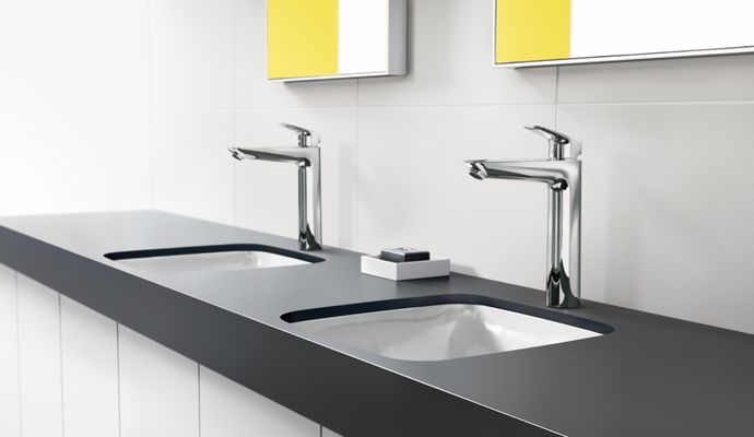 Hansgrohe Einhebel-Waschtischmischer hoch, ComfortZone 190, ohne Ablaufgarnitur, Ausladung 166 mm, 266 x 166 mm, Farbe chrom Bild 12