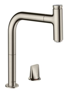 Hansgrohe 2-Loch SPTM 200 Metris Select M71 Ausziehauslauf 1jet sBox edelstahl-optik, 320 mm, Farbe silber Bild 2