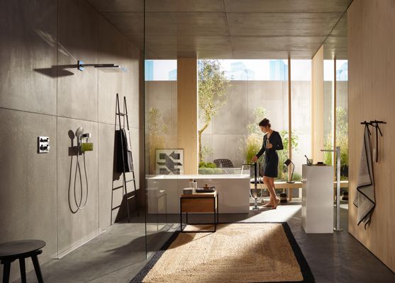 Hansgrohe Wandanschluss Fixfit Porter 300, mit Ablage und Brausehalter, Farbe chrom Bild 5