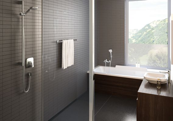 Hansgrohe Brausenmischer Unterputz Logis Fertigset, 155 x 155 x 121 mm, Farbe chrom Bild 3