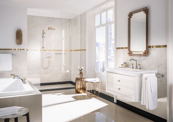 Hansgrohe Tellerkopfbrause Raindance Classic 240 mm Air chrom / gold, mit Brausearm 383 mm, 147 x 270 x 524 x 524 mm, Farbe chrom, gold Bild 5