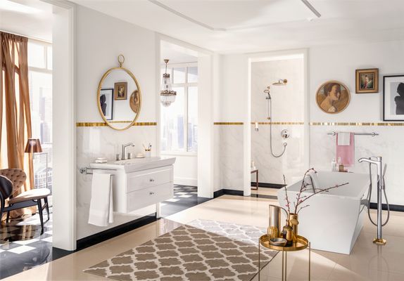 Hansgrohe Tellerkopfbrause Raindance Classic 240 mm Air chrom / gold, mit Brausearm 383 mm, 147 x 270 x 524 x 524 mm, Farbe chrom, gold Bild 7