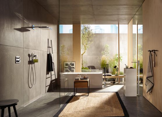 Hansgrohe Wandanschluss Fixfit Porter 300, mit Ablage und Brausehalter, Farbe chrom Bild 9