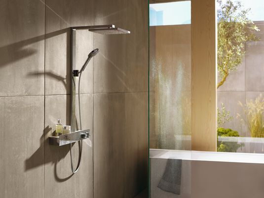 Hansgrohe Showerpipe Raindance E 300 1jet mit ShowerTablet 600, HB+KB, 1468 x 633 x 555 x 555 mm, Farbe chrom Bild 6