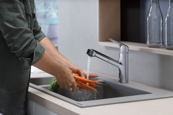 Hansgrohe Spültischmischer 150 Focus M42 Ausziehauslauf 1jet sBox, 222 mm, Farbe chrom Bild 7