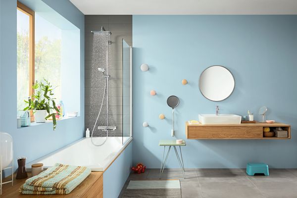 Hansgrohe Showerpipe Croma E 280 1jet, mit Wannenthermostat, 1660 x 306 x 487 mm, Farbe chrom Bild 7