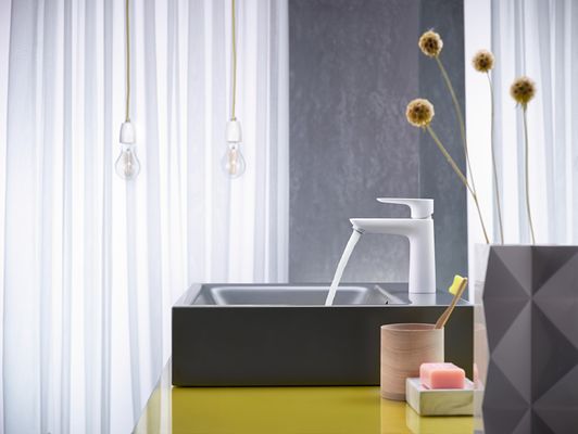 Hansgrohe Einhebel-Waschtischmischer, ComfortZone110, mit Ablaufgarnitur,112 mm, Farbe weiß Bild 3