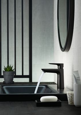 Hansgrohe Einhebel-Waschtischmischer 110, CoolStart, mit Ablaufgarnitur, Ausladung 112 mm, schwar, Farbe schwarz Bild 17