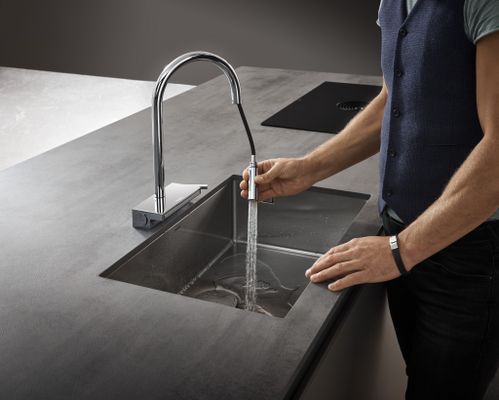 Hansgrohe Spültischmischer 170 Aquno Select M81 Ausziehbrause 3jet, 390 mm, Farbe chrom Bild 7
