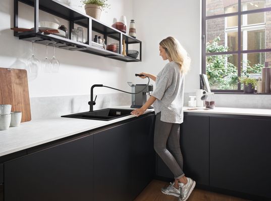 Hansgrohe Spültischmischer 270 Talis M54 Ausziehauslauf 1jet sBox matt, 296 mm, Farbe schwarz Bild 3