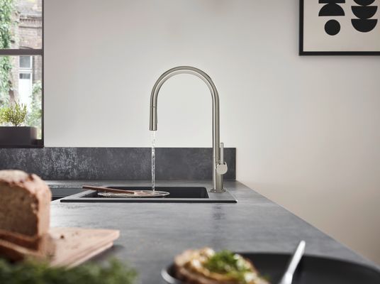 Hansgrohe Spültischmischer 210 Talis M54 Ausziehbrause 2jet edelstahl-optik, 435 mm, Farbe silber Bild 5