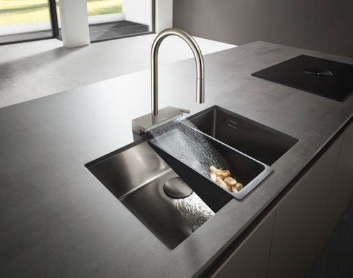 Hansgrohe Spültischmischer 170 Aquno Select M81 Ausziehbrause 3jet sBox edelstahl-optik, 390 mm, Farbe silber Bild 4