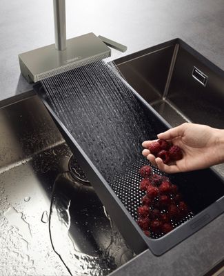 Hansgrohe Spültischmischer 170 Aquno Select M81 Ausziehbrause 3jet sBox edelstahl-optik, 390 mm, Farbe silber Bild 5