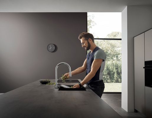 Hansgrohe Spültischmischer 170 Aquno Select M81 Ausziehbrause 3jet, 390 mm, Farbe chrom Bild 23